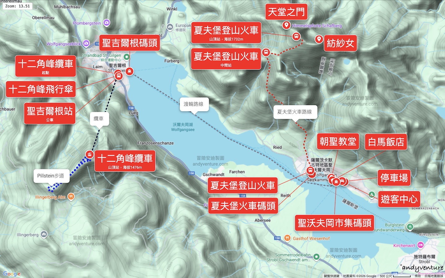 聖沃夫岡景點地圖 聖沃夫岡景點地圖