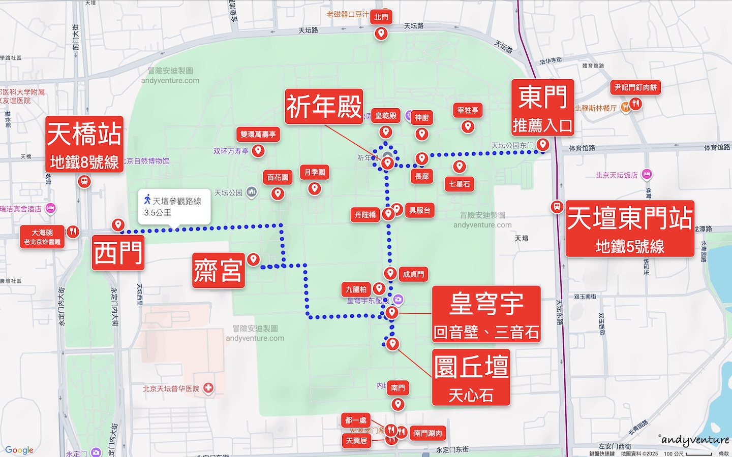 天壇參觀路線