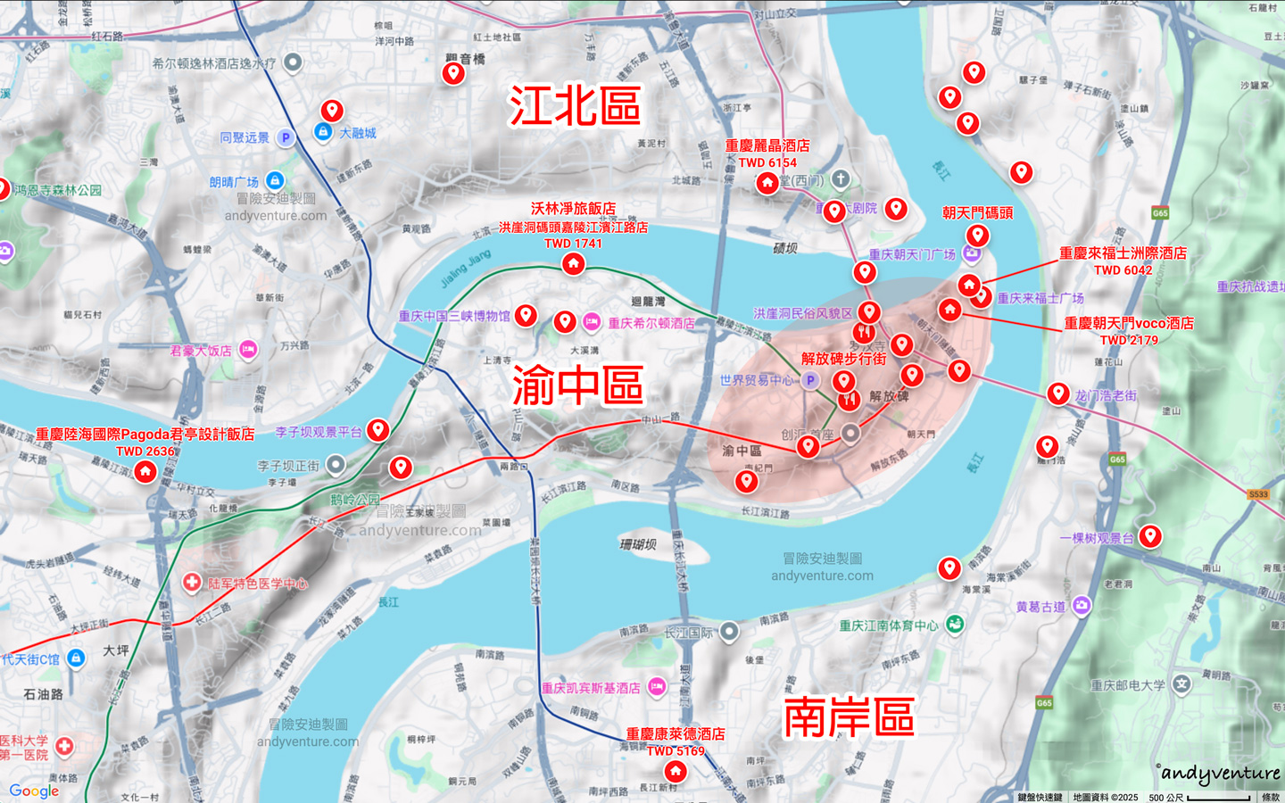 重慶住宿地圖 重慶住宿地圖