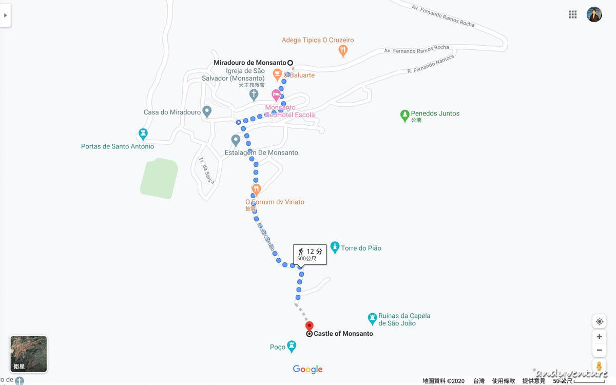 蒙桑托google map路線連結