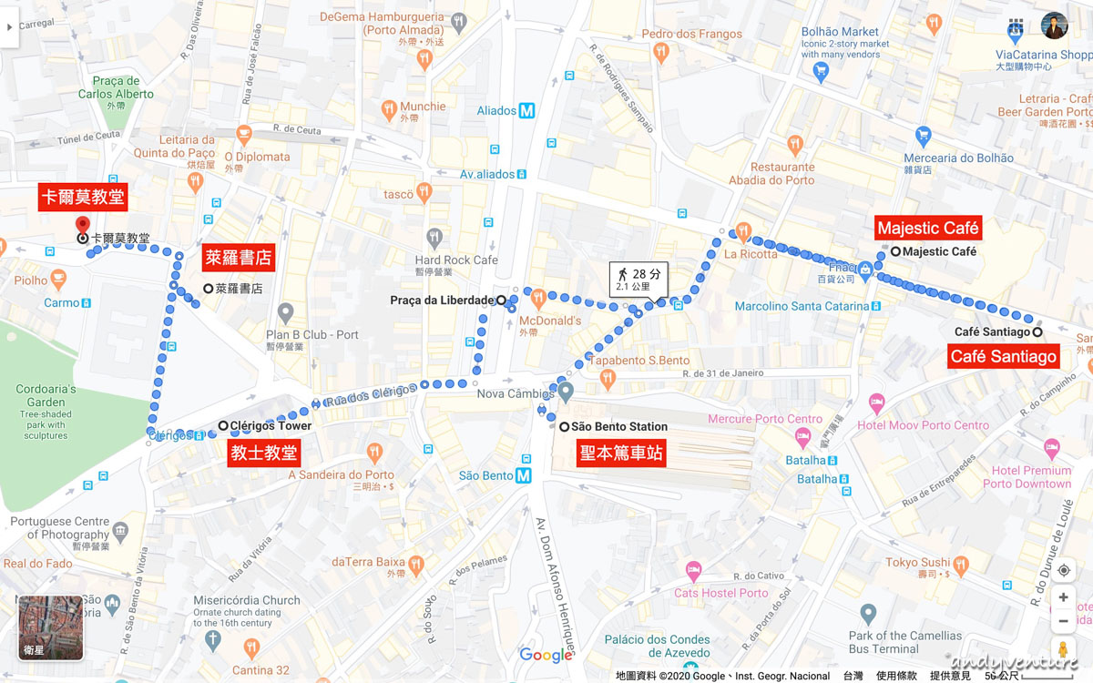 波多景點－市區路線－google map路線連結