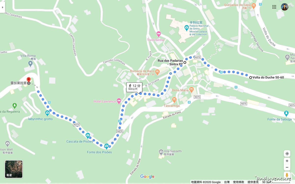 雷加萊拉宮－停車場到雷加萊拉宮google map路線