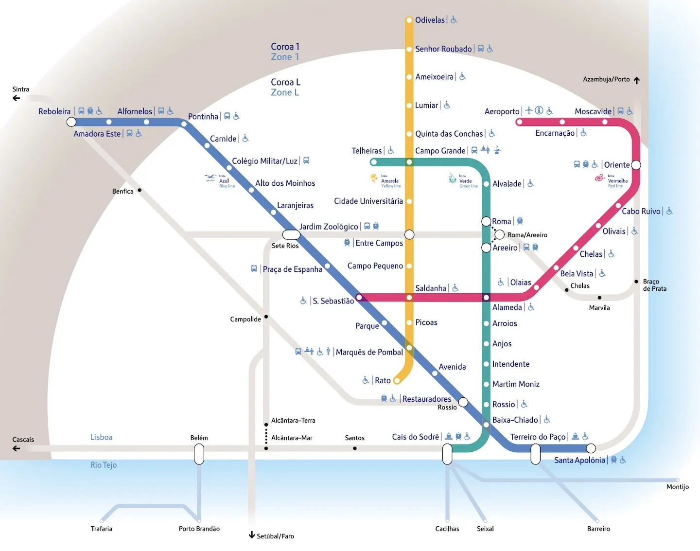 里斯本地鐵路線圖