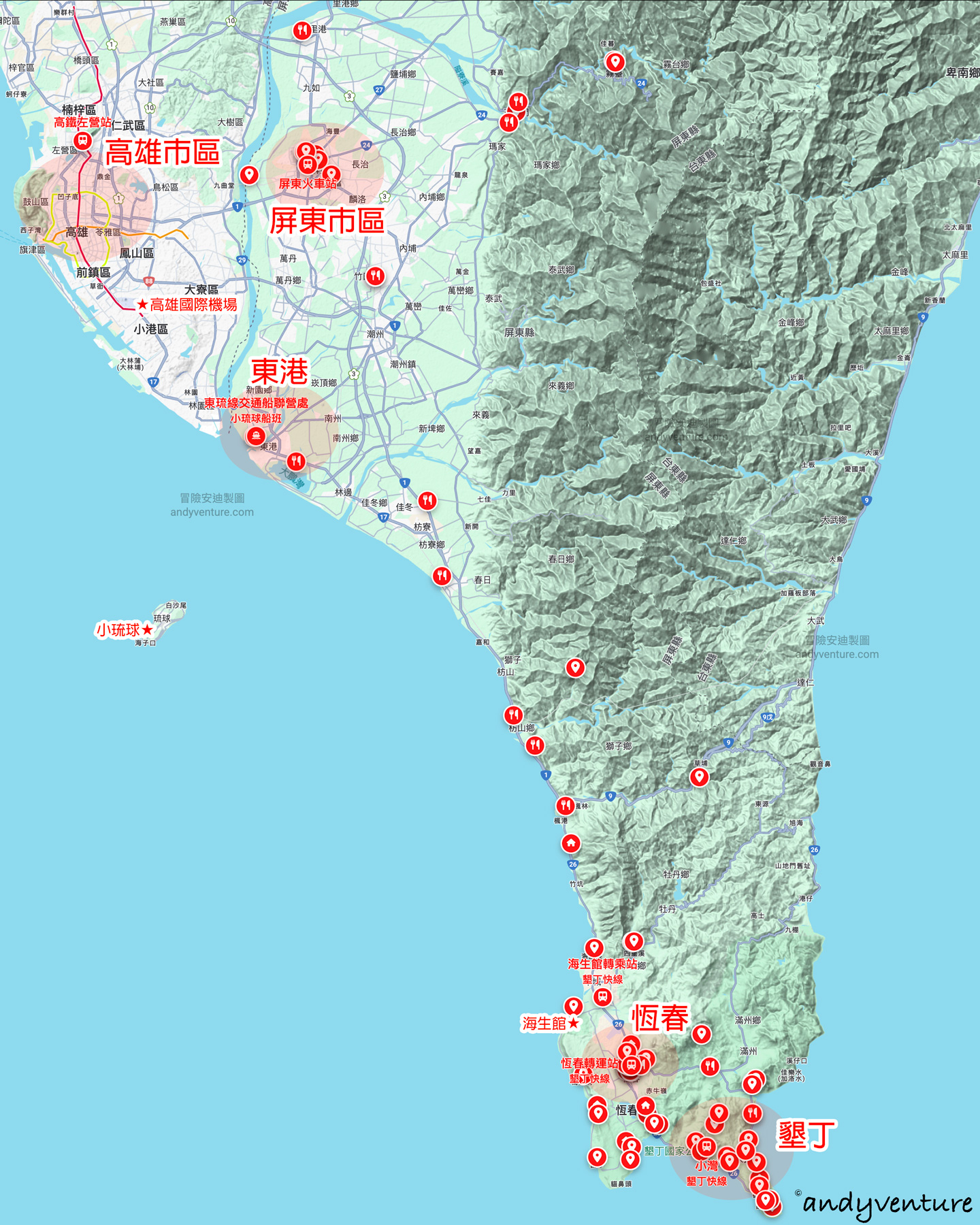 屏東區域地圖 屏東區域地圖