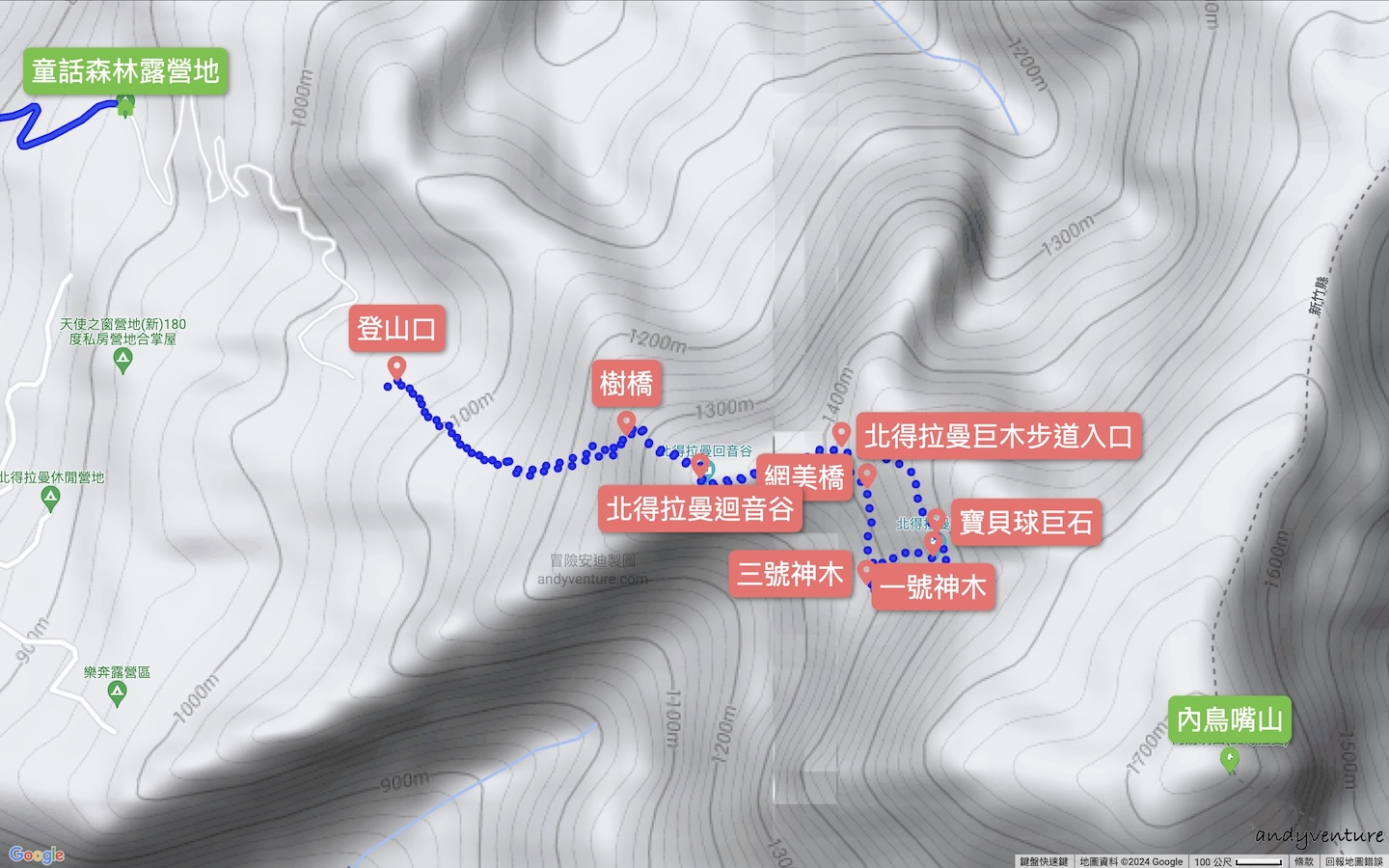 北得拉曼巨木步道的景點和路線