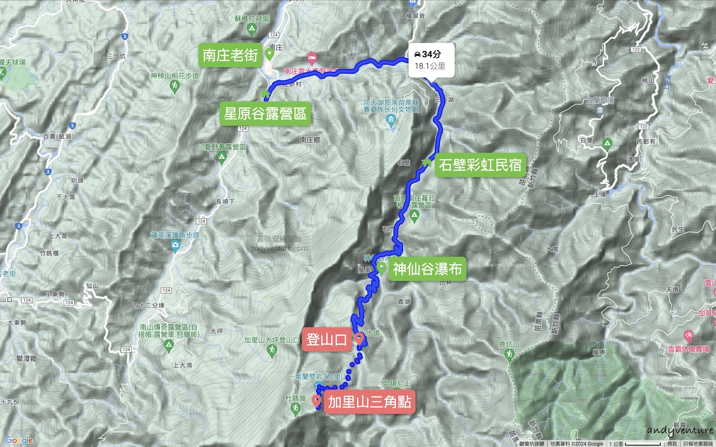 加里山交通地圖