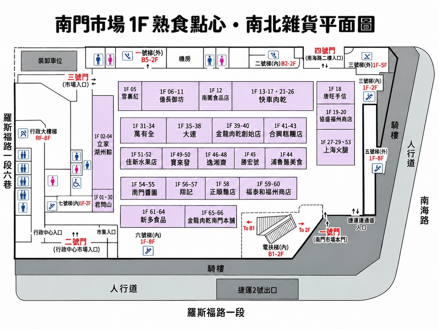 南門市場1F平面圖 南門市場1F平面圖