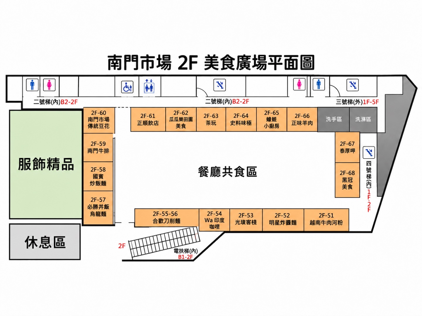 南門市場2F平面圖 南門市場2F平面圖