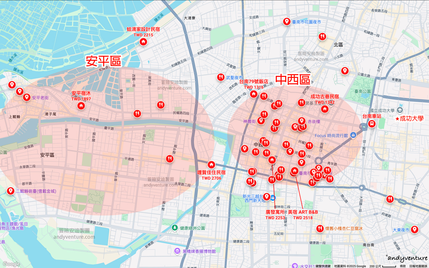 台南住宿地圖 台南住宿地圖