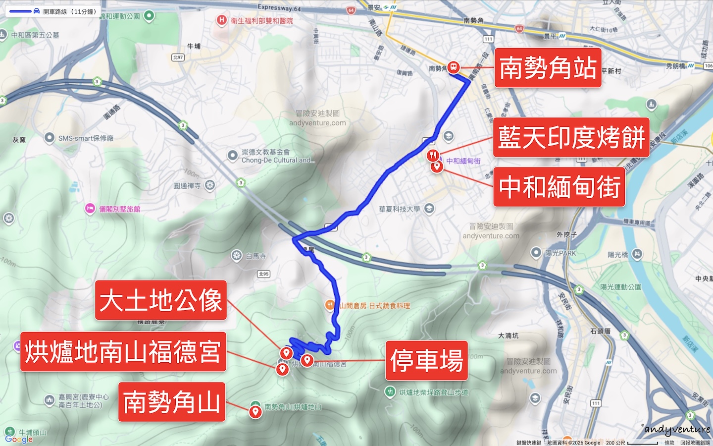 烘爐地路線地圖 烘爐地路線地圖