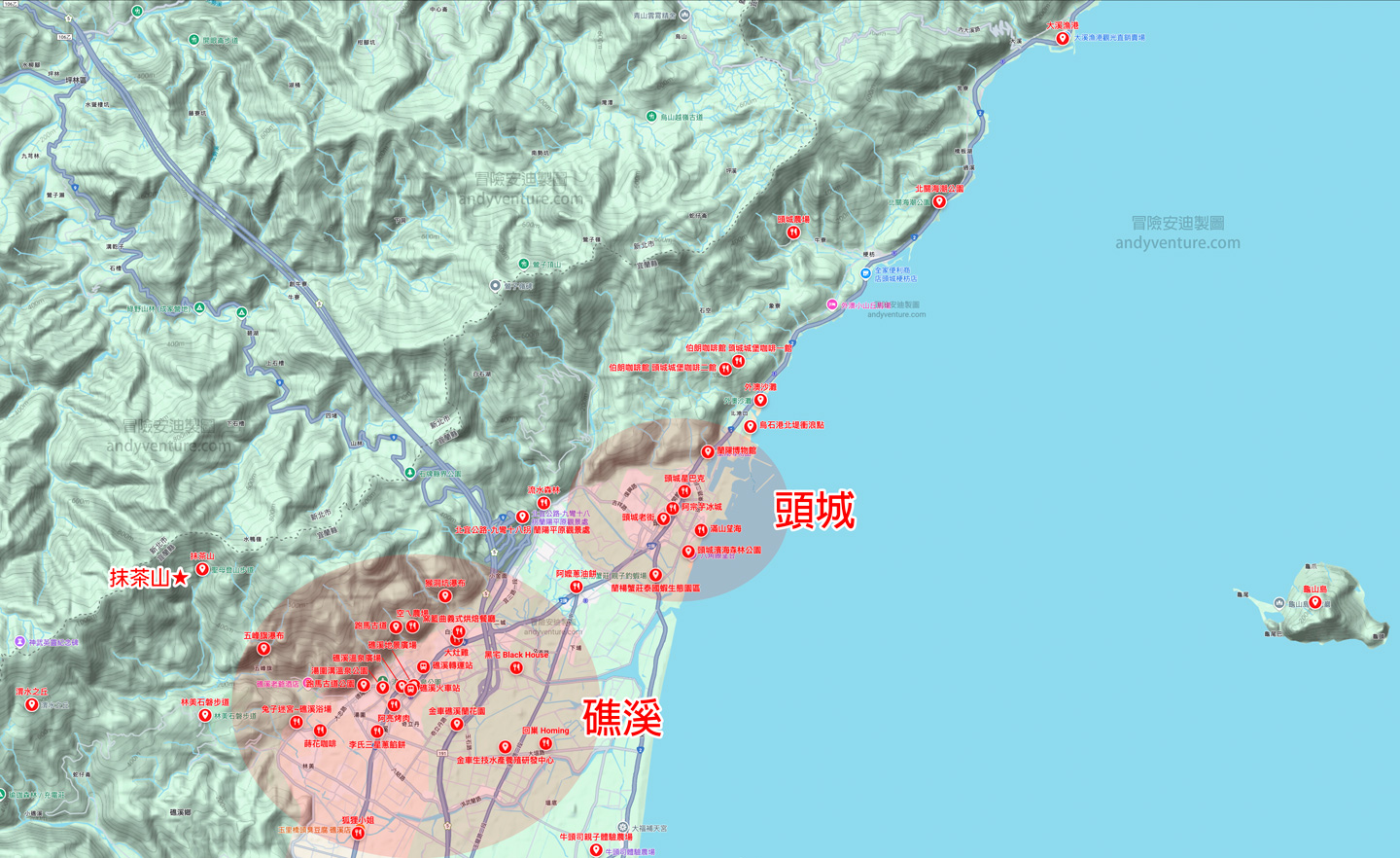 頭城、礁溪景點地圖