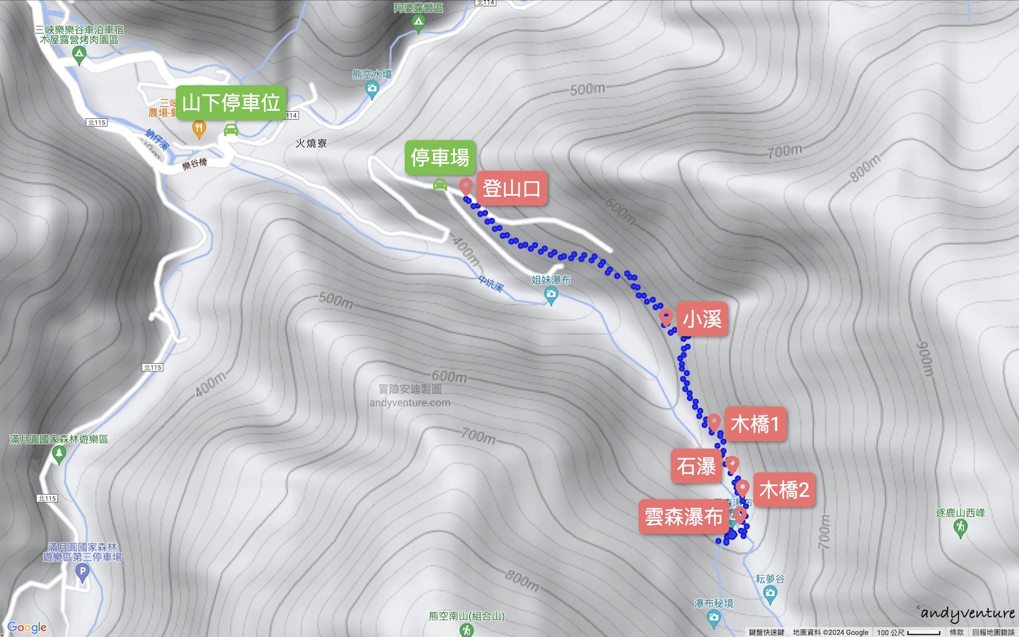 雲森瀑布登山路線