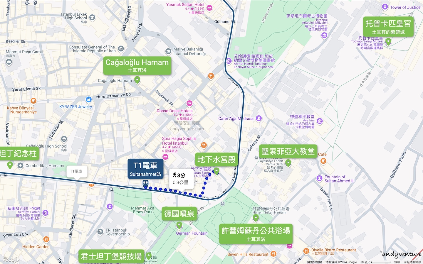 地下水宮殿位置和附近景點 地下水宮殿位置和附近景點