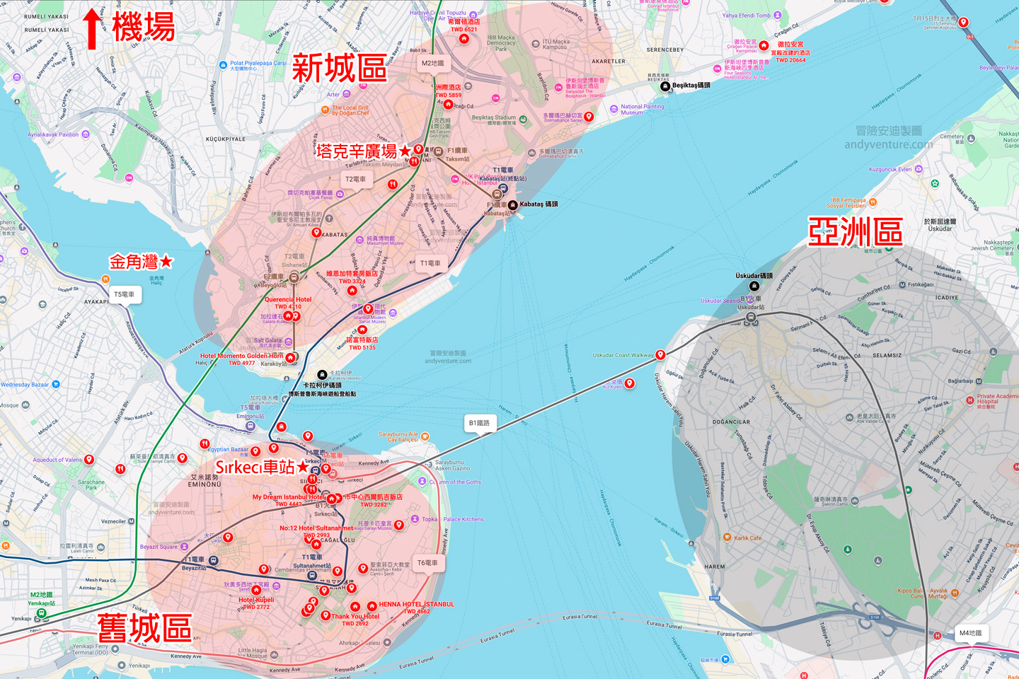 伊斯坦堡住宿地圖