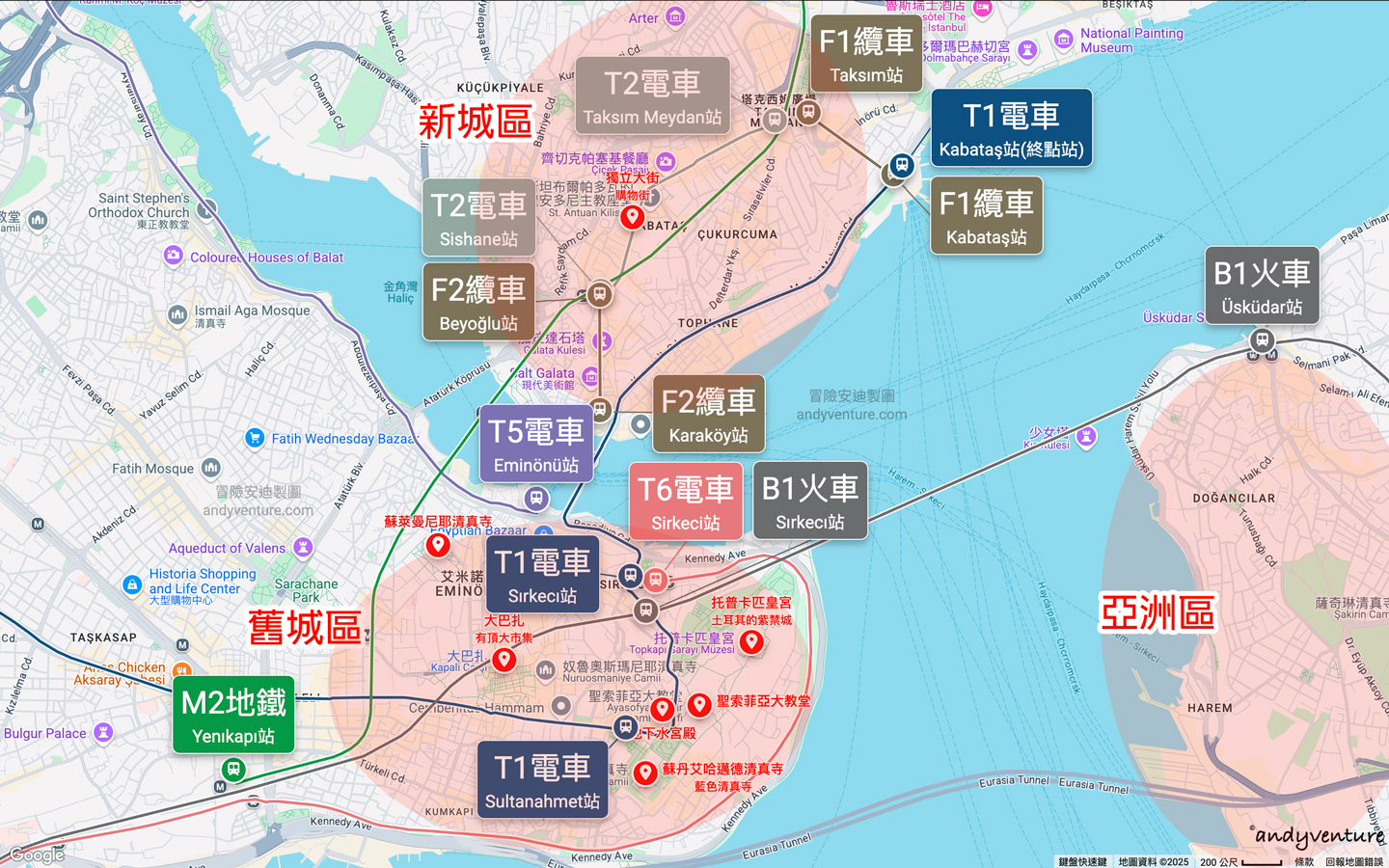 伊斯坦堡大眾交通地圖 伊斯坦堡大眾交通地圖